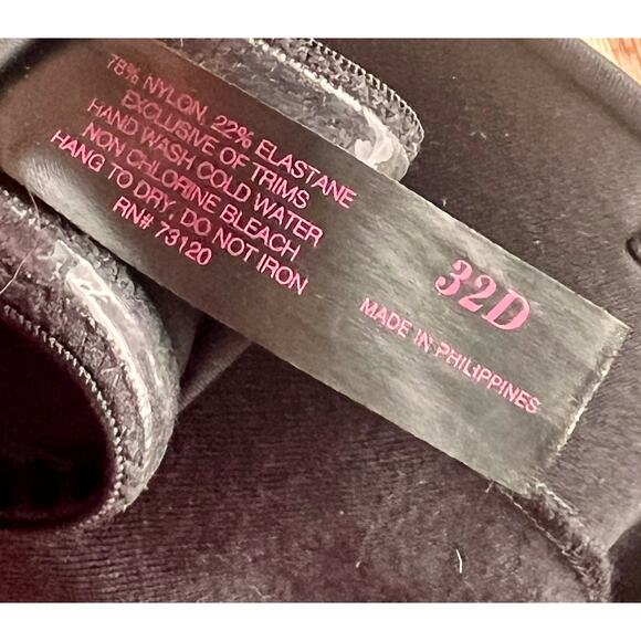 Fredericks of Hollywood strapless bra, 32D black - Picture 6 of 7